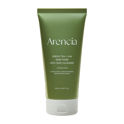 Глубокоочищающая пенка с кислотами Arencia Green Tea + LHA Deep Pore Rice Cake Cleanser 150мл