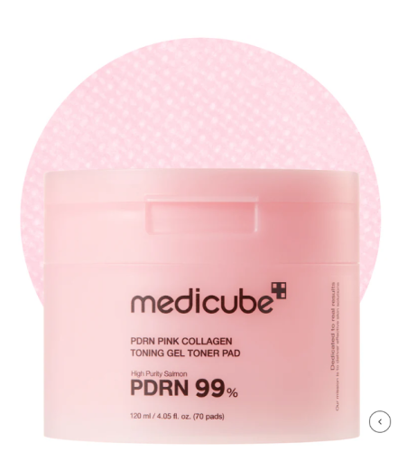 Пэды с коллагеном и ПДРН Medicube Pdrn Pink Collagen Toning Gel Toner Pad 70шт