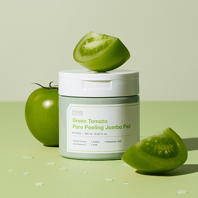 Зеленые томатные подушечки для пилинга пор Sungboon Editor Green Tomato Pore Peeling Jumbo Pad 60шт