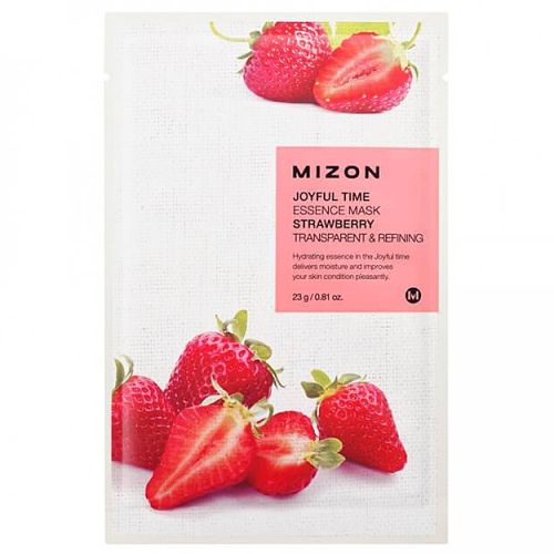 Mizon Joyful Time Essence Mask Strawberry Тканевая маска для лица с экстрактом клубники 1шт