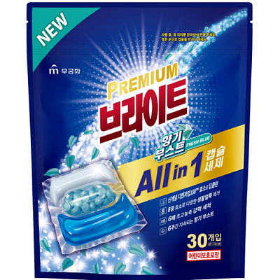 Mukunghwa Premium Bright All in 1 Capsules Усиленные капсулы для стирки 30 шт