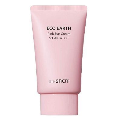 The Saem Eco Earth Power Pink Sun Cream Солнцезащитный крем для проблемной кожи SPF50+ PA++++ 50г