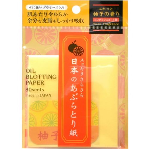 Ishihara OIL OFF PAPER Cалфетки для снятия жирного блеска с ароматом юдзу 80шт