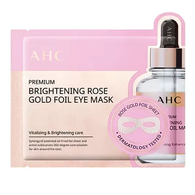 AHC Premium Brightening Rose Gold Foil Eye Mask Трёхслойная маска вокруг глаз с золотом и розой 7 мл