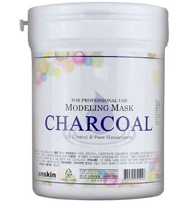 Anskin Charcoal Modeling Mask Альгинатная маска для жирной кожи с расширенными порами 240г