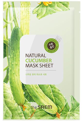 The Saem Natural Cucumber Mask Sheet Тканевая маска с экстрактом огурца 1шт