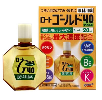 ROHTO Gold 40 Японские капли для глаз против возрастных изменений 20мл