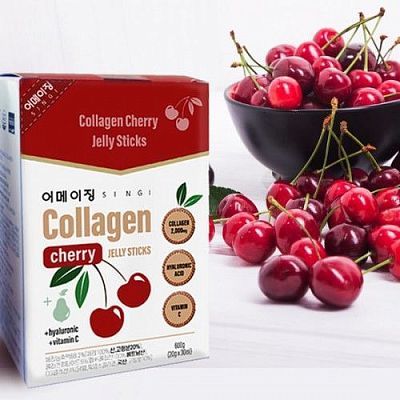 Jinskin Collagen Cherry Jelly Sticks Коллагеновое желе в стиках с вишней 20г