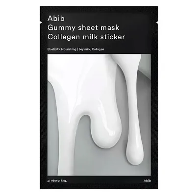 Abib Gummy Sheet Mask Collagen Milk Sticker  Питательная тканевая маска с коллагеном 27 мл