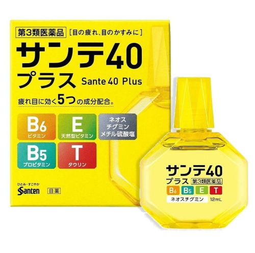 Santen Sante 40 Plus Возрастные капли с витамином E, B6 для профилактики расстройств зрения 12мл