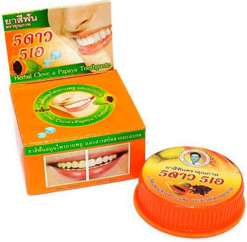 5 Star Cosmetic Травяная отбеливающая зубная паста с экстрактом Папайи 25г
