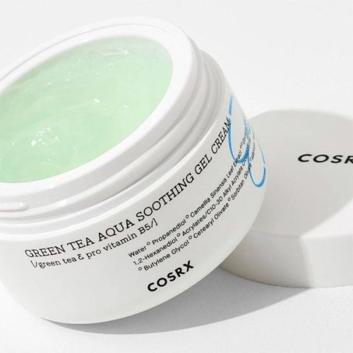 Cosrx Green tea Aqua Soothing Gel Cream Крем-гель с зеленым чаем и витамином B5 для жирной кожи 50мл фото 5