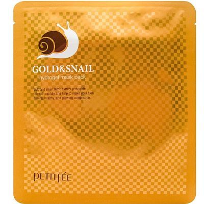 Petitfee Gold&Snail Mask Pack Гидрогелевая маска для лица с золотом и улиточным муцином 30мл