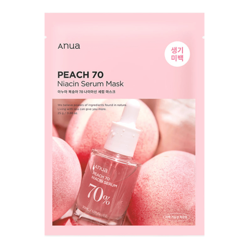 Anua Peach 70% Niacin Serum Mask Тканевая маска с персиком для сияния кожи 25 г