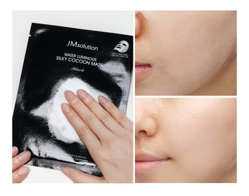 JMSolution Water Luminous Silky Cocoon Mask Black Маска для упругости кожи с протеинами шелка 35мл фото 4
