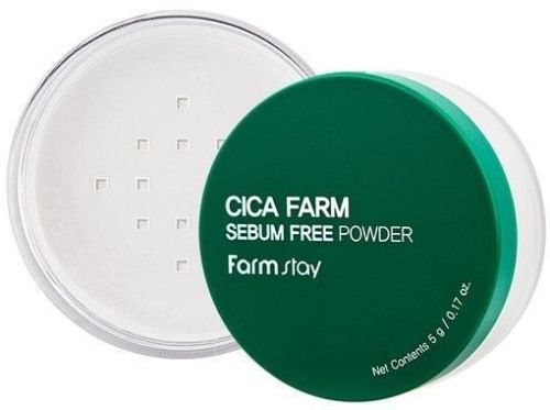Farmstay Cica Farm Sebum Free Powder Матирующая рассыпчатая пудра с центеллой азиатской 5г фото 3
