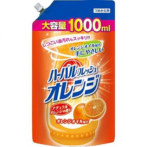 Mitsuei Средство для мытья посуды, овощей и фруктов с ароматом апельсина (рефил) 1000мл