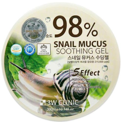 3W Clinic Snail Mucus Soothing Gel Универсальный гель с улиточным муцином 300мл