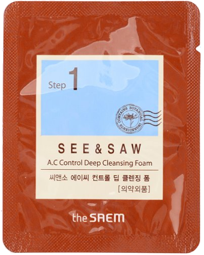 The Saem See & Saw A.C Control Deep Cleansing Foam Пенка-контроль чистоты и жирности кожи (тестер)