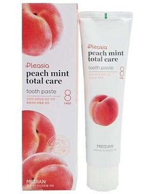 Median Pleasia Peach Mint Total Care Tooth Paste Зубная паста с нежным ароматным персиком и мятой 12