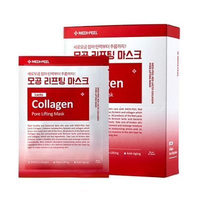 Medi-Peel Red Lacto Collagen Pore Lifting Mask Тканевая лифтинг-маска для сужения пор с коллагеном