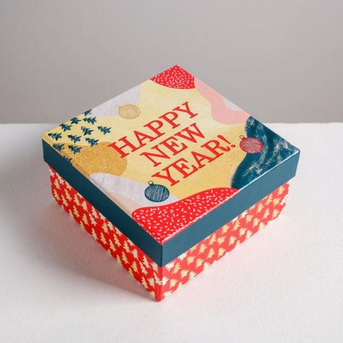 Подарочная коробка "Happy New Year" 18 х 18 х 10 см