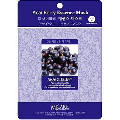 Mijin Acai Berry Essence Mask Маска тканевая для лица Ягоды Асаи 23г