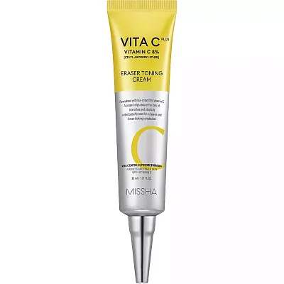 Missha Vita C Plus Eraser Toning Cream Мягкий осветляющий крем с 8% витамина C 30 мл