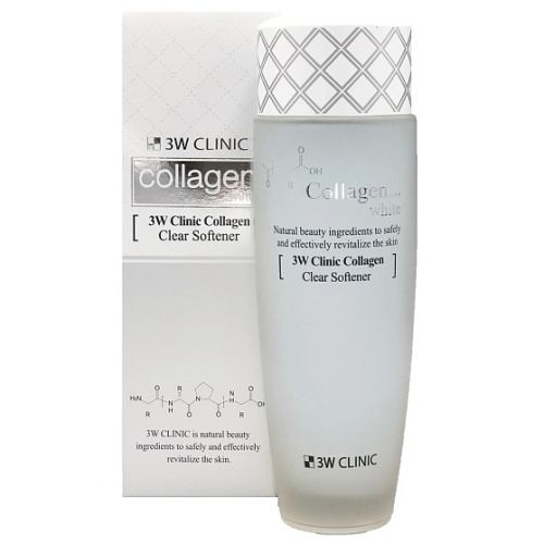 3W Clinic Collagen White Clear Softener Восстанавливающий софтнер для лица с коллагеном 150мл