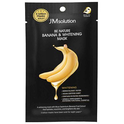 Тканевая маска с экстрактом банана JMsolution Be Nature Banana & Whitening Mask 24мл