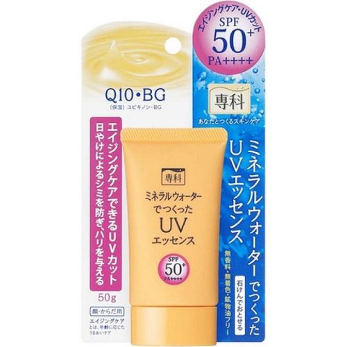 Shiseido Senka Aging Care UV Sunscreen Солнцезащитная эссенция на минеральной воде SPF50+ РА++++ 50г