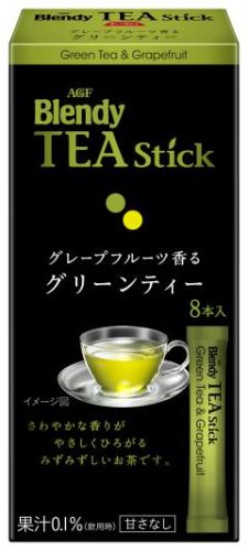 AGF Green Tea & Grapefrute Зеленый растворимый чай зеленый с грейпфрутом в стиках 1г*8шт