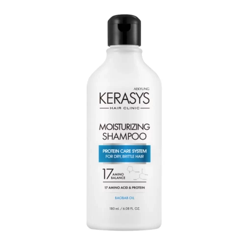Kerasys Moisturizing Shampoo Увлажняющий шампунь для волос, поврежденных завивкой и сушкой 180мл