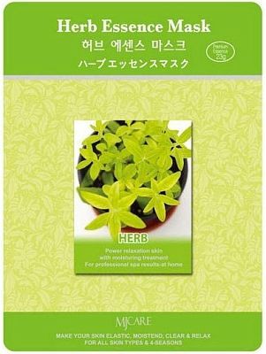 Mijin Herb Essence Mask Тканевая маска с лечебными травами 1шт