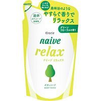 Kracie Naive Relax Мыло жидкое для тела с расслабляющим ароматом зелени и цветов (рефил) 380мл