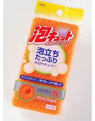 Губка для ванной трехслойная, оранжевая  Three-layer Bath Sponge 1шт