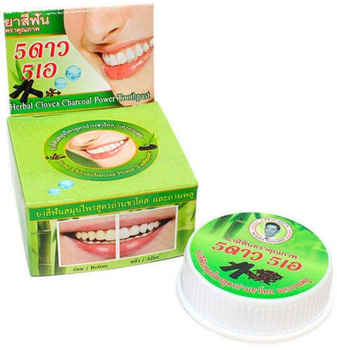 5 Star Cosmetic Травяная отбеливающая зубная паста с экстрактом угля Бамбука 25г