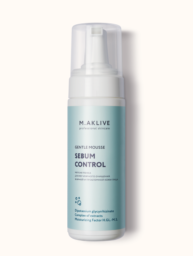 Пенка для умывания "Себум контроль" M.AKLIVE Gentle Mousse Sebum Control