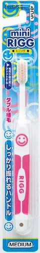 Ebisu Детская зубная щетка компактная 3-х рядная с прорезиненной ручкой (средней жёсткости) 1шт