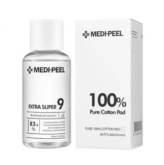 Medi-Peel Extra Super 9+ Cotton Pad Очищающее средство для удаления черных точек 250мл + 40 пэдов