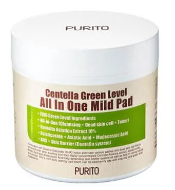 Purito Centella Green Level All In One Mild Pad Увлажняющие пэды с центеллой для очищения кожи 70шт
