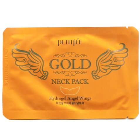 Petitfee Gold Neck Pack Гидрогелевая маска для кожи шеи с золотом и экстрактом улитки 10г