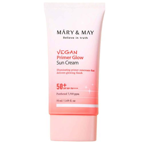 MARY&MAY Vegan Primer Glow Sun Cream Солнцезащитный крем-праймер для сияния кожи SPF50+ PA++++ 50 мл