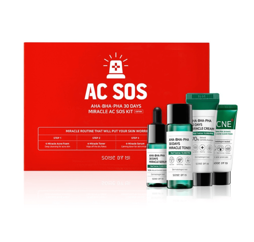 Some By Mi AHA-BHA-PHA 30 Days Miracle AC SOS Kit Набор миниатюр для проблемной кожи с кислотами