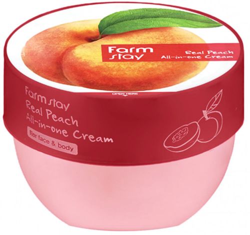 Farmstay Real Peach All In One Cream Многофункциональный крем с экстрактом персика 300мл