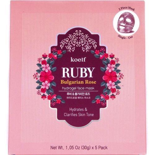 Petitfee Koelf Ruby&Bulgarian Rose Mask Pack Гидрогелевая маска с рубиновой пудрой и розой 30г