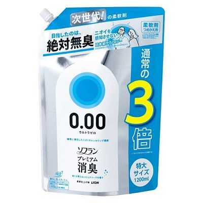 Lion SOFLAN Premium Deodorizer Zero Кондиционер-концентрат для белья, блокирующий запахи 1.2л